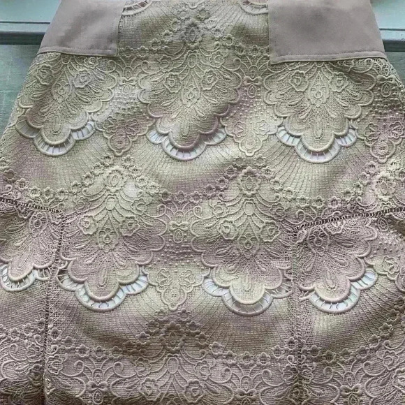 Reiss size 6 Gemina nude beautiful lace lined cocktail dress. - Picture 6 of 9